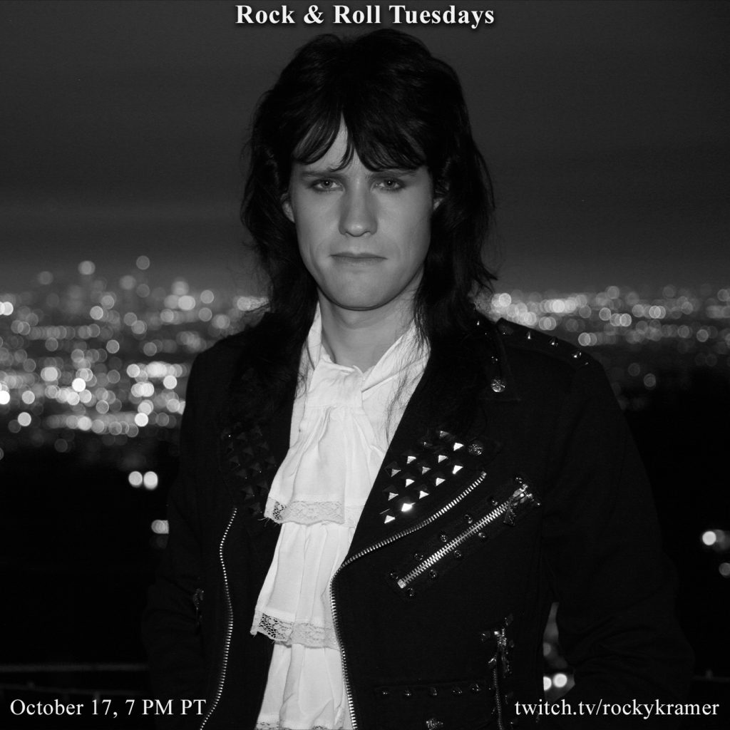 Rocky Kramer’s Rock & Roll Tuesdays Presents “Rockin’ For Peace” Tuesday October 17th, 2023, 7 PM PT on Twitch